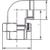 Unión codo 90° sellado plano con rosca interna/interna