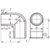 Codo 90° con rosca externa/externa