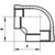 Codo reducción 90° con rosca interna/interna